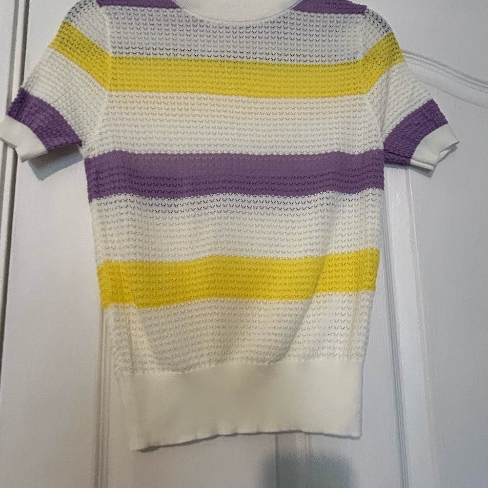 CHANEL Yellow and Purple Crew Neck Sweater - Picture 8 of 16